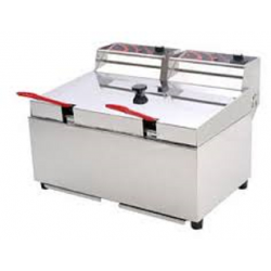 Woodson WFRT80 Electric Benchtop Twin pan Deep Fryer - 2x 8ltrs